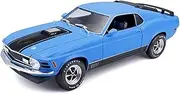 [Maisto] 1/18 Scale Model Compatible with Ford Compatible with Mustang Mach-1 1970 Die-Cast Scale Model Muscle Car (Blue)