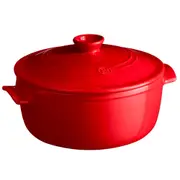 Emile Henry 2.6L/22cm Ceramic Round Stewpot Food Cooking Pot w/ Lid Burgundy