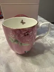 VTG MIRANDA KERR FOR ROYAL ALBERT “FRIENDSHIP” MUG PINK W/PEONIES & BUTTERFLIES