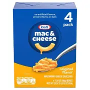 Kraft Original Mac N Cheese Macaroni and Cheese Dinner, 4 ct Pack, 7.25 oz Boxes