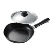 Sori Yanagi Japanese Pure Iron Frying Pan Skillet with Stainless Steel Lid