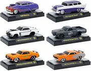 M2 82161 R30 Ground Pounders 6 Cars Set Release 30 in Display Cases Limited Edition 1/64 Diecast Model Cars