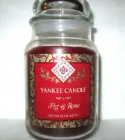 Yankee Candle Retired "FIG & ROSE" Floral ~ Large 22 oz.~ WHITE LABEL~ RARE ~NEW