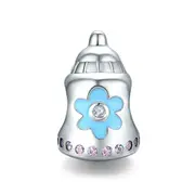 Silver plating Baby Cute Baby's Bottle Charm for Bracelet Jewelry