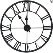 Wall Clock 24IN Black Metal Clock