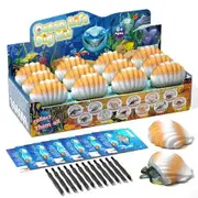Ocean Animal Excavation Kit Seashell Excavation Bricks, Set of 12 Sea Animal Toys, Ocean Life Excavation Science Kit STEM Gift for Boys and Girls