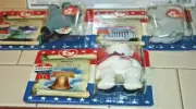 2000 American Trio Ty Beanie Baby Set -Bear/Donkey/Elephant-New