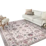 Bohemian Rug Pads Rectangular Non Slip Floor Protective Carpet for Home Decoration-Style 1