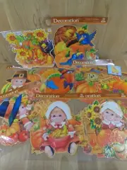 Harvest Thanksgiving Static Cling Window Sticker with Glitter You Choose One