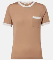 ['S Max Mara] 'S Max Mara Egidio virgin wool top UK 14 brown