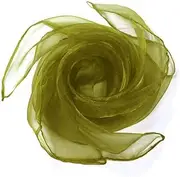 Whakano Pack of 10 Square Juggling Cloths, Silk Scarves, Chiffon Cloths, Performance Dance Cloths, Gymnastics Cloths, Juggling Scarves for Dancing, Juggling, Sensory, Dance Cloths, 60 cm, Olive Green