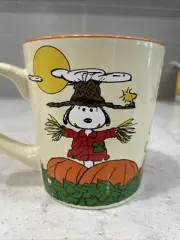 SCARECROW PUMPKIN PATCH Retro Snoopy Peanuts Mug 16oz Thanksgiving Halloween NEW