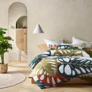 Accessorize Bedroom Collection Queen Forest Green Monstera Digital Printed 3 Piece Comforter Set