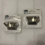 Two (2) Brushed Nickel Robe & Towel Hooks ~ 4980258