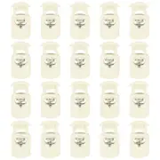 20pcs Cord Lock Single Hole Spring Toggle Stopper for Drawstring, Beige