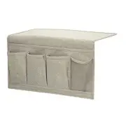 Bedside Caddy | Bedside Storage Organizer- 5 Pockets Bedside Holder for Grey