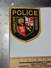 MK2 B5 Police patch Maryland Baltimore School Schools Gold Yellow Lettering