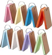Blank Index Cards with Ring, Colored Flash Cards for Studying 8 Pack, 2.2"x3.5", 400 Counts Small Note Cards Hole-punched Cardstock, Heavyweight Word Vocabulary Cards, DIY Gift Hang Tags