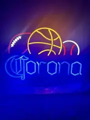 NEW IN BOX CORONA BEER SPORTS LIGHT UP LED SIGN FOOTBALL BASEBALL BASKETBALL