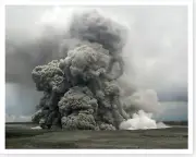 Kilauea Volcano Large Ash Plume Overlook Crater 2018 Silver Halide Photo