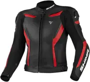 SHIMA Chase Motorcycle Leather Jacket, black-red, Size 48 for Men Black Red