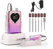 Professional Electric Nail Drill Machine 35000RPM, Rechargeable Electric Nail File Machine E File for Acrylic Nails Gel Polishing Removing, Cordless Nail Drill for Home Nail Salon