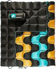 Horizon Hound GR20 Down Camping Blanket - Outdoor Travel Quilt, Black Printed | Insulated, Lightweight & Warm Gear for Sleep, Camping, Stadium, Hiking & Festivals | Water Resistant, Packable & Compact