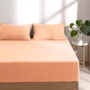 Dreamaker Superfine Washed Microfibre Combo Fitted Sheet Set Peach King Bed