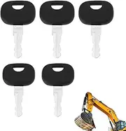 Roczential 5 14MST Ignition Switch Keys 14603 14607 14707 14657 JCB Manitou Suitable for Skytrak Suitable for New Holland Volvo Excavator (Black)