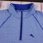 NEW Tommy Bahama Mens Size M Dark Cobalt Costa Ver Quarter Zip Pullover $118