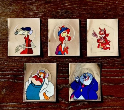 (Lot C) 5ct Silver Inserts 1989 Chip N Dale Panini Italy Disney Album Stickers
