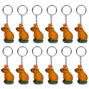 12PK Capybara Keychain Plush Animal Toy Cute Bag Charm Keyring Accessory 5.5cm