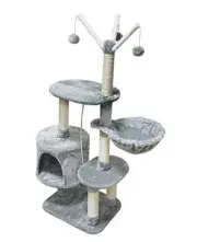 Cat Tree Tower Condo Sisal Post Scratching Furniture Activity Center Play Grey