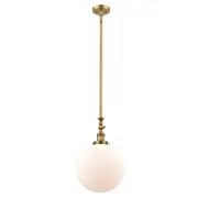 Innovations 201-12 XXL Beacon 1-Lt Mini Pendant, BBR/WH - 206-BB-G201-12