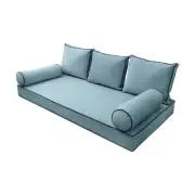 V3 Velvet Daybed Mattress Pillow Cover Complete Set Contrast Pipe Twin AD355
