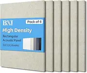 BXI Sound Absorber - 400 X 300 X 9 mm 6 Pack High Density Acoustic Absorption Panel, Sound Absorbing Panels Reduce Echo Reverb, Tackable Acoustic Panels for Wall and Ceiling Acoustic Treatment (Shallow Camel,S,US)