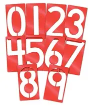 Big Number Stencils, 5 x 9 Inches, Set of 10