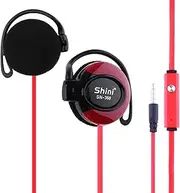 zolyet SHINI SN-360 Ear Hook Headsets 3.5mm Wired Stereo Earphone Game Sports Headphone with Mic for Phone Headset Red