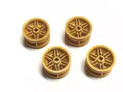 Lot of (4) LEGO Pearl Gold Wheels 30.4 x 20mm Wheel 56145 Reinforced Rims