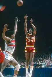 Auston Carr Cleveland Cavaliers shoots over Wes Unseld Washington - Old Photo