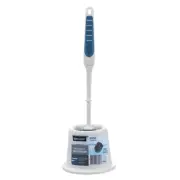 Boxsweden White 40cm Toilet Brush w/ Holder Storage Bathroom/Bath Cleaner Set