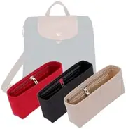 LinerLink Bag Organizer for Longchamp Le Pliage Original Backpack(26L x 28H x 10D cm)|Handmade Custom Bag Insert|2mm Felt Bag Liner|Women Handbag Shaper (Beige, Style A: Exposure)
