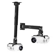 Projector Ceiling Mount and Wall Mount with Adjustable Arm, Universal Black
