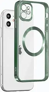 vumebao Case for iPhone 11 Magnetic Cover Compatible with MagSafe, Slim Anti-Scratch Transparent Magnetic Phone Case for iPhone 11 with Camera Protection-Green