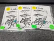 3 NJ Hand Tied 11/0 Inline Circle Hook w/Braid Fish Finder Black Drum Rigs