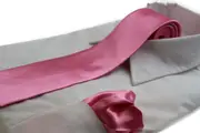 Mens Pink 8Cm Neck Tie & Matching Pocket Square Set