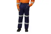 Hard Yakka Mens Double Hoop Taped Cotton Drill Work Pants Y02615 - Navy