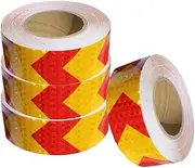 Safety Traffic Arrow Warning Reflective Night Stripe Sticker Roll Adhesive Tape Arrow Warning Bar Orange 25M/1704
