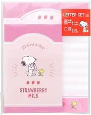 Sunstar Stationery S2090503 Snoopy Letter Set, Peanut Milk Stand, Strawberry Milk