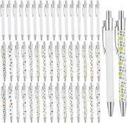 48 Pcs Sublimation Coated Pen With Shrink Wrap Heat Transfer, Aluminum Customized Clip for DIY Office School Stationery Supply
